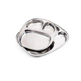 60 Piece No. 1 Oval Stainless Steel Pav Bhaji Plates Set | Multi-Partition Serving Plates | Durable & Stackable