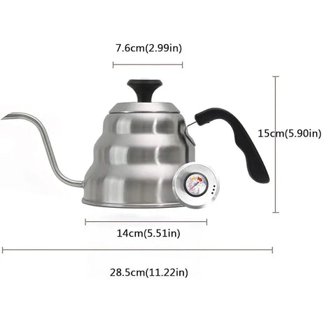 High Quality Stainless Steel 1000ml Capacity Gooseneck Drip Coffee Kettle with Heat-resistant Plastic Handle | Works on All Stovetops- Furaha Finds Kenya