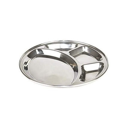 30 piece Stainless Steel 4 in 1 Four Compartment Divided Dinner Plates Set- Furaha Finds Kenya