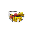 25cm Black Metal Design Fruit Basket with Wooden Base | Living Room | Kitchen Fruits OrganizeR Storage