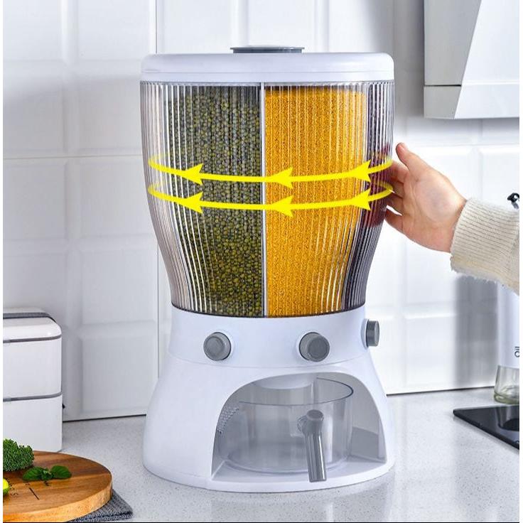 Acrylic Partitioned Rotating Cereal Dispenser- Furaha Finds Kenya