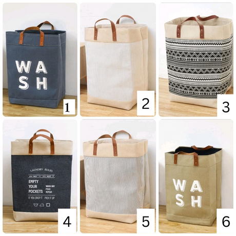 45 x mm x 20cm Crafted Durable Cotton Canvas Laundry Baskets with Stylish Leather Handles | Laundry Baskets Storage Organizer