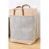 45 x mm x 20cm Crafted Durable Cotton Canvas Laundry Baskets with Stylish Leather Handles | Laundry Baskets Storage Organizer
