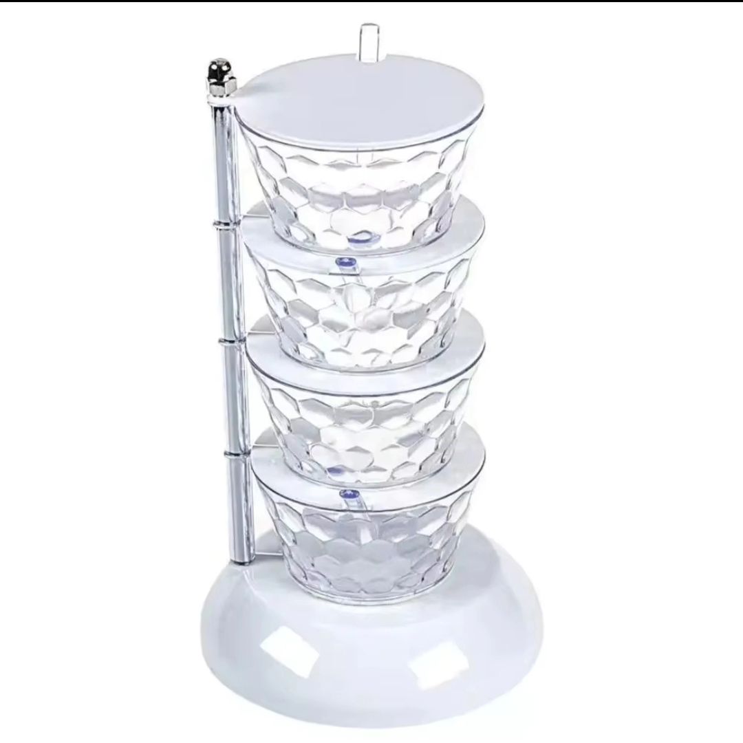 5 Layer Rotating Spice Seasoning Stand | Acrylic Spice Rack Organizer- Furaha Finds Kenya
