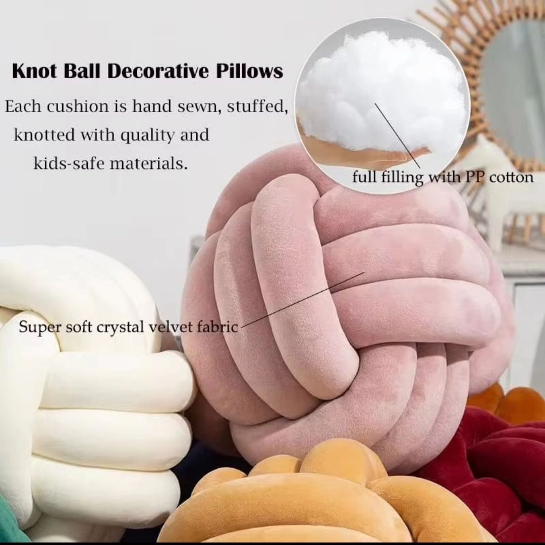 Round Knot Throw Pillow | Stylish and Comfortable Accent Cushion | Multiple Colors | Ideal For Living Rooms, Bedrooms, and Home Offices