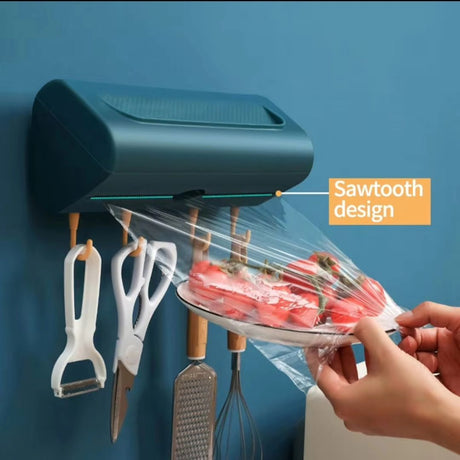 Wall Mounted Kitchen Tissue & Cling Foil Dispenser | Available in White & Dark Green | Size: 27.7cm x 11.0cm x 15.5cm- Furaha Finds Kenya