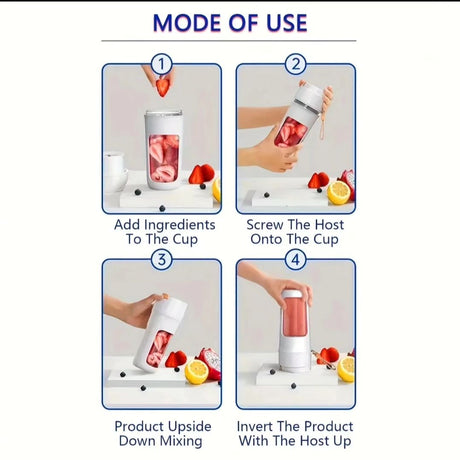Portable Juicer Cup 350ml USB Rechargeable
