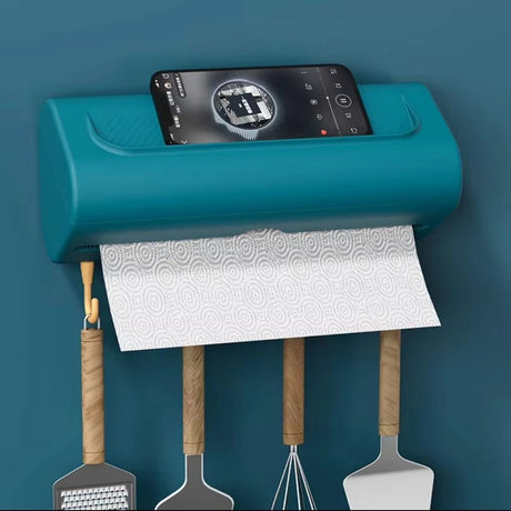 Wall Mounted Kitchen Tissue & Cling Foil Dispenser | Available in White & Dark Green | Size: 27.7cm x 11.0cm x 15.5cm- Furaha Finds Kenya