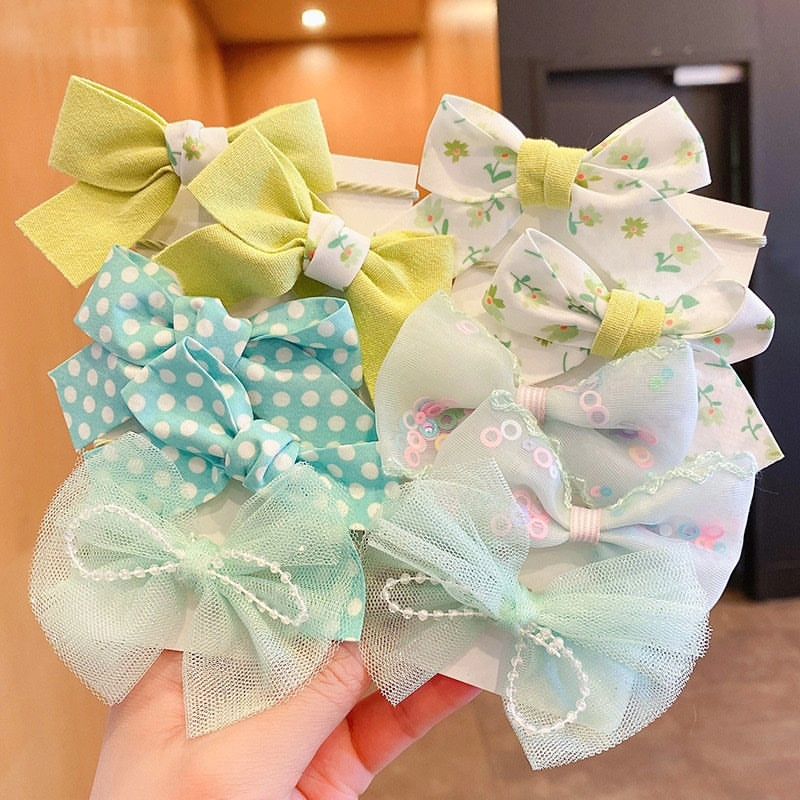 Furaha Finds Cute Bowknot Flower Scrunchies Set