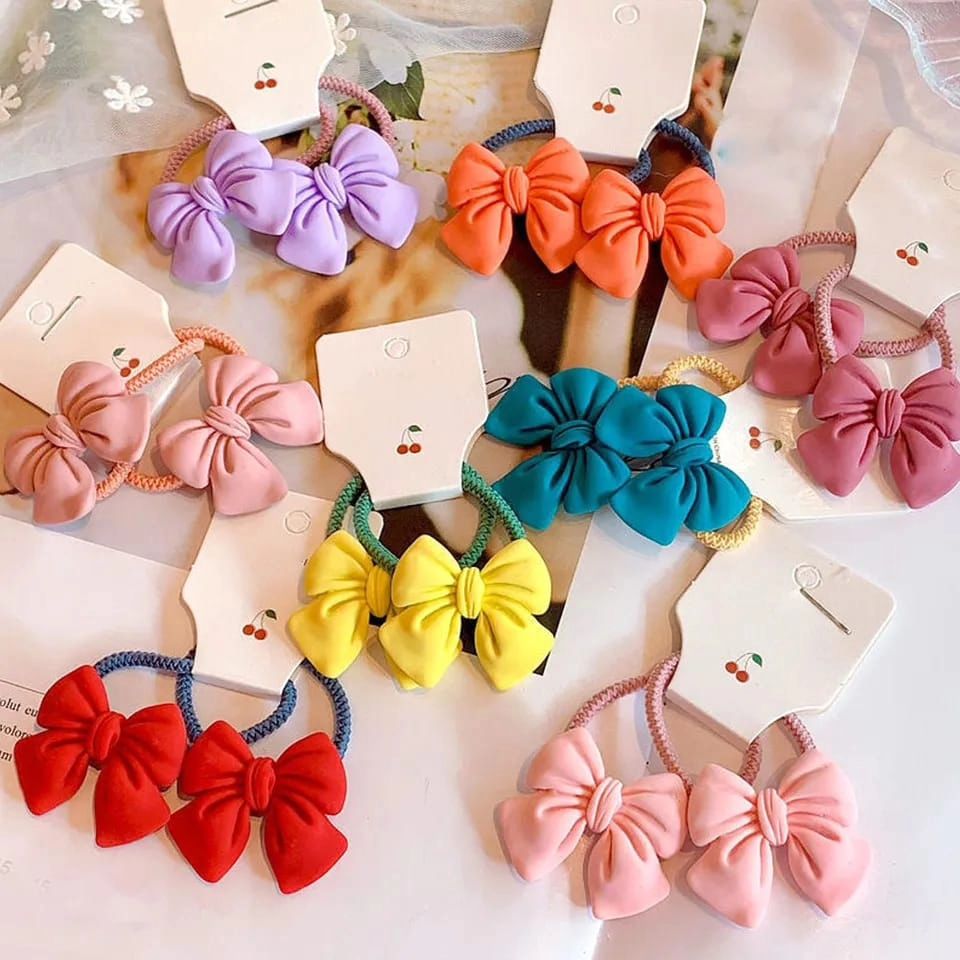 Furaha Finds 2PCS Cute Bowknot Elastic Hair Bands