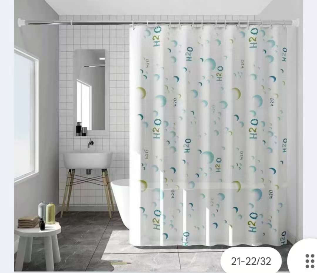 Waterproof Shower Curtain with Hooks – 180x200cm PEVA Bathroom Curtain- Furaha Finds Kenya