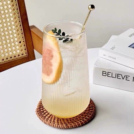 Ribbed Glass Juice & Water Tumblers – 6pcs Set (500ml)- Furaha Finds Kenya