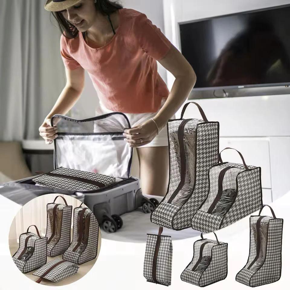 4Piece Boot/Shoe Storage Bag Set Hangable & Dustproof with Zipper Travel Essentials Shoe Bags
