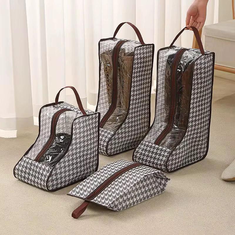 4Piece Boot/Shoe Storage Bag Set Hangable & Dustproof with Zipper Travel Essentials Shoe Bags