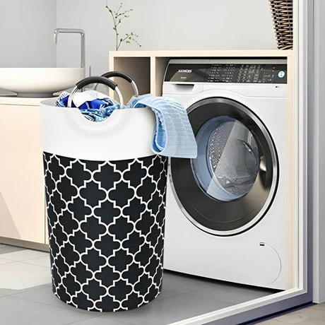 Furaha Finds large capacity laundry basket 82L with metal handles collapsible lightweight and waterproof for home and laundry room organization