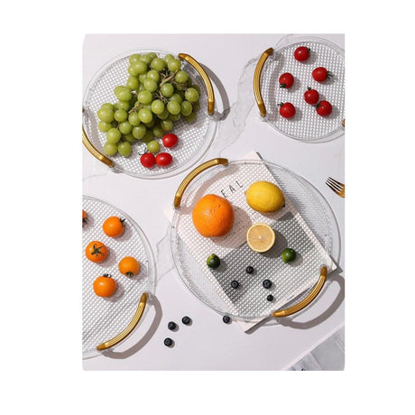 4in1 Acrylic Transparent Trays Set Large, Medium, Small & Smallest (35cm, 30cm, 25cm, 20cm) Multipurpose Serving Trays