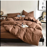 4pc Plain High Quality Duvet Cover Set (Soft Glam Edition) | Luxurious Microfiber Fabric | Complete Bedding Set