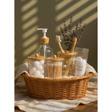 4pcs Bamboo Bathroom Accessories Set with Soap Dispenser and Toothbrush Holder