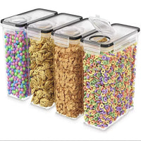 4pcs Food Storage Containers 2.5L Each Airtight with Labels & Pen Storage Jars Food Storage Containers
