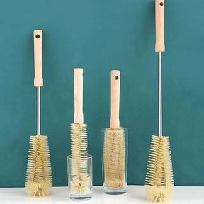 4pcs Long Bottle Cleaning Brushes with Wooden Handle Cleaning Tools Scrub Brushes