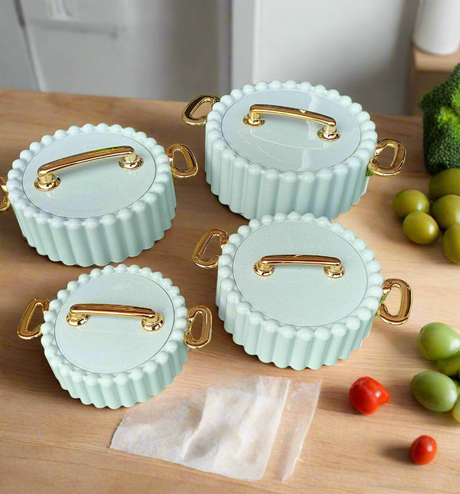 4pcs Luxurious Insulated Hotpot Set 1L,1.5L,2.5L and3L, Keeps Food Hot & Fresh for 6 Hours