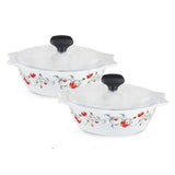 4pcs White Glass Casserole Set (Pentas)