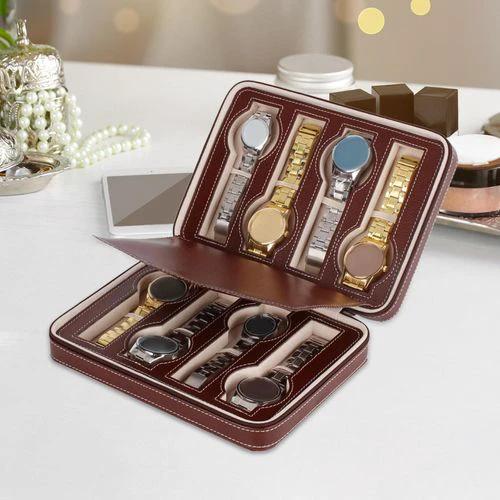 8 Slots Double Layer Watch Organizer Home & Storage Jewelry Boxes