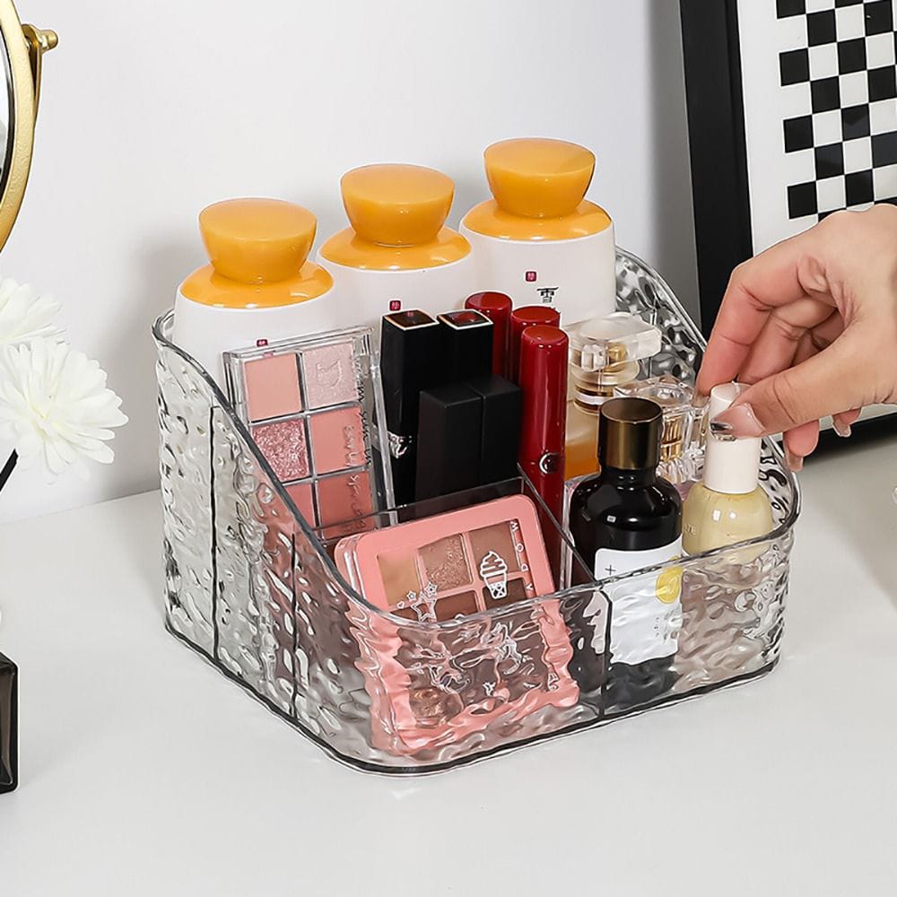 5 Grid Acrylic Remote and Cosmetic Organizer Makeup Storage Box