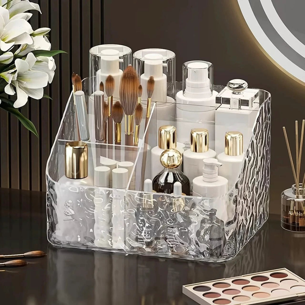 5 Grid Acrylic Remote and Cosmetic Organizer Makeup Storage Box Storage Organization Household Storage Containers