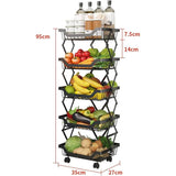 5 Layer Foldable Fruit/Vegetable Rack with Wheels
