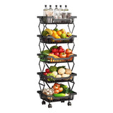 5 Layer Foldable Fruit/Vegetable Rack with Wheels