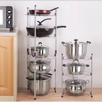 5 Layer Pot and Pan Rack Stainless Steel & Plastic Kitchen organiser Kitchen Organizers