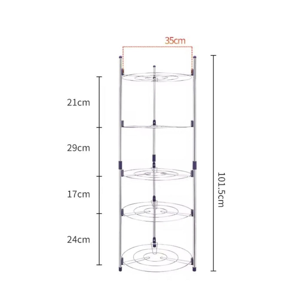 5 Layer Pot and Pan Rack Stainless Steel & Plastic Kitchen organiser Kitchen Organizers