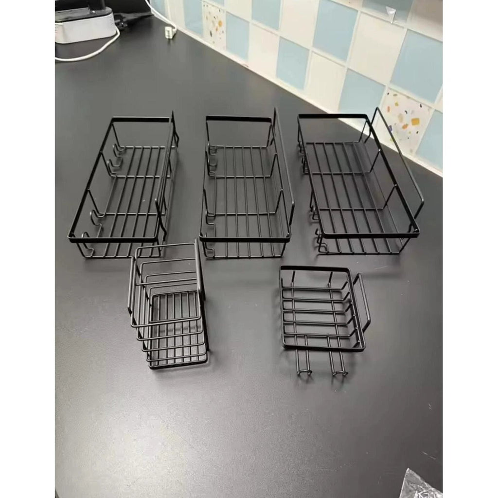 5-Piece Wall-Mounted Shower Caddy Set – Rustproof Carbon Steel Bathroom Organizer | Strong Adhesive Bathroom organiser Wall-Mounted Caddies