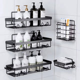 5-Piece Wall-Mounted Shower Caddy Set – Rustproof Carbon Steel Bathroom Organizer | Strong Adhesive Bathroom organiser Wall-Mounted Caddies
