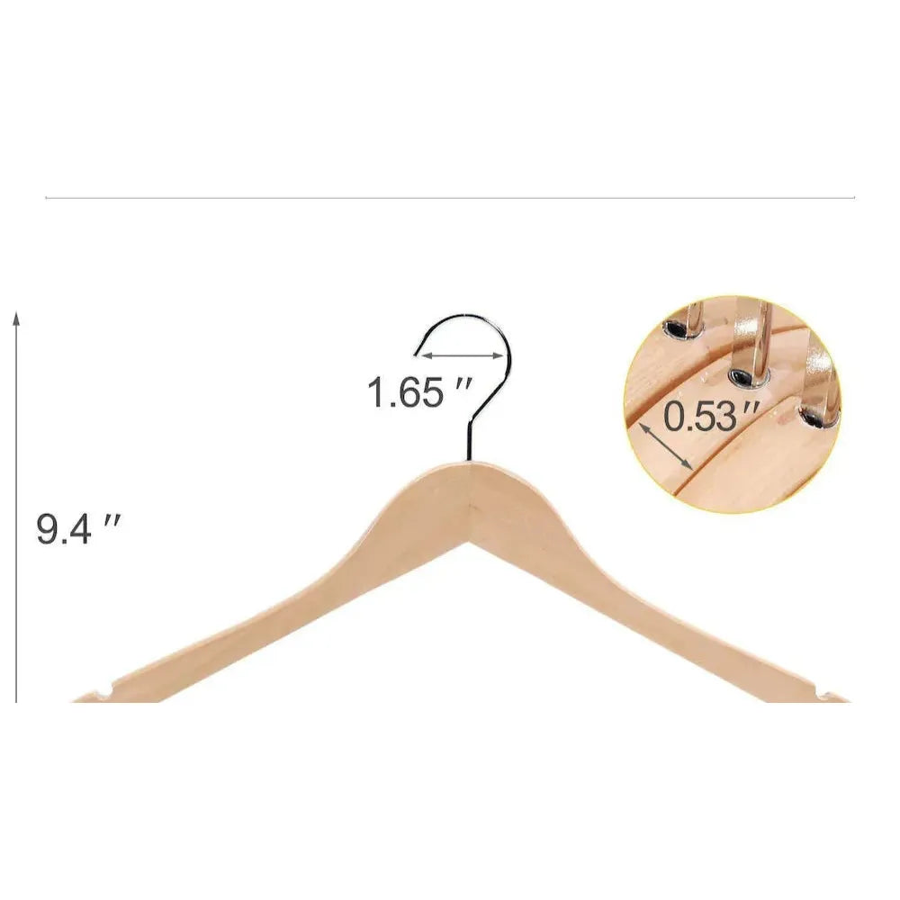 5 Piece Wooden Hangers Space Saving Clothes & Pants Organizer