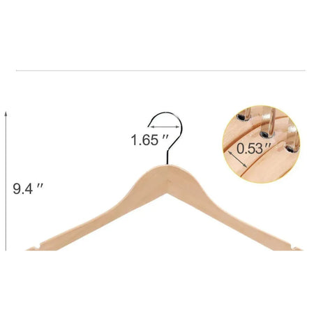 5 Piece Wooden Hangers Space Saving Clothes & Pants Organizer