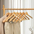 5 Piece Wooden Hangers Space Saving Clothes & Pants Organizer Closet Organizer Hangers