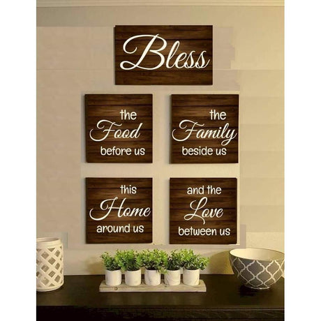 5 Piece Wooden Wall Hangings Set | Brighten Up Your Home