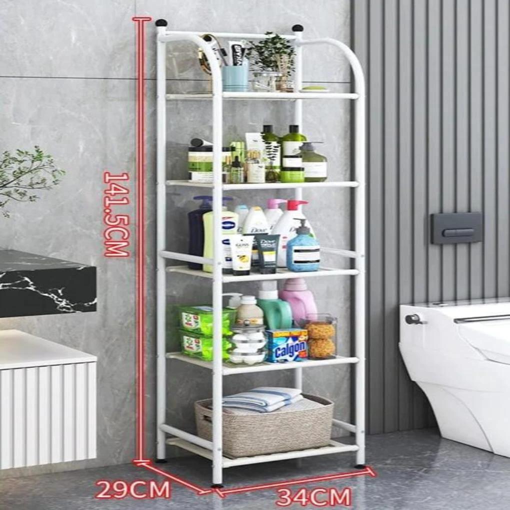 5 Tier Metallic Rack Multipurpose Storage with Anti-Rust Finish Shelving Units Shelving