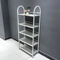 5-Tier Metallic Storage Shelf for Living Room, Kitchen, and Office Organization Shoe Organizers