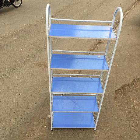 5-Tier Metallic Storage Shelf for Living Room, Kitchen, and Office Organization