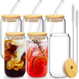 500ml Glass Cup with Lid and Straw | Transparent Bubble Tea Cup, Juice Glass, Beer Can, Milk Mocha Cups, Breakfast Mug Drinkware Drinkware Drinkware Sets