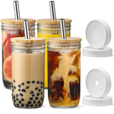 500ml Glass Cup with Lid and Straw | Transparent Bubble Tea Cup, Juice Glass, Beer Can, Milk Mocha Cups, Breakfast Mug Drinkware Drinkware Drinkware Sets