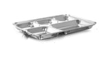 Signature 24 Piece 33 cm Stainless Steel Food Plates Set | 5 Compartment Plates | Durable & Stackable