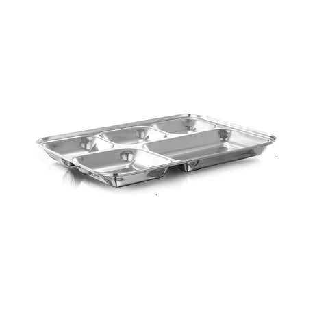 Signature 24 Piece 33 cm Stainless Steel Food Plates Set | 5 Compartment Plates | Durable & Stackable- Furaha Finds Kenya