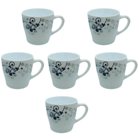 36pcs Mystrio Black 25cl Mugs | Elegant Porcelain Drinkware Set- Furaha Finds Kenya