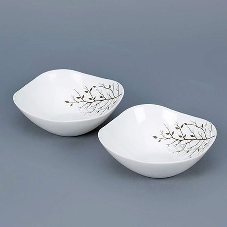 Signature 24 Piece 8" Quadra Square Serving Bowls | Autumn Design | 200mm Elegant Serving Set- Furaha Finds Kenya