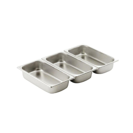3 pcs Food Pan Inserts for SG 433/3 Triple Cheffing Dish | Stainless Steel Replacement Pans | 9 Liter Capacity Each