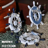 Handcrafted Decorative Wall Hanging Nautical Ship Wheel – 27.5cm Coastal Wall Décor